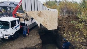 Монтаж пластикового погреба КАСКАД ЛОНГ 90