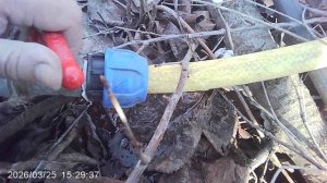 Включение составного поливного шланга: начало шланга