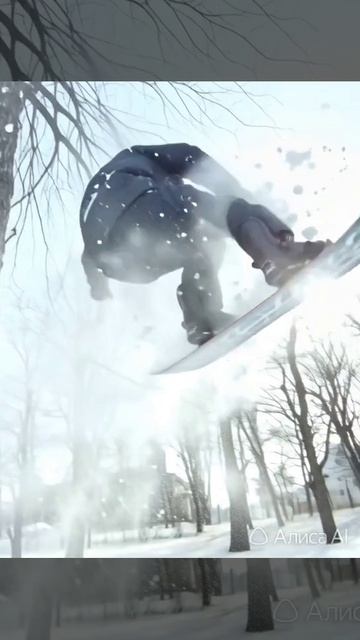 я с помощью Алиса ai еду на лыжах