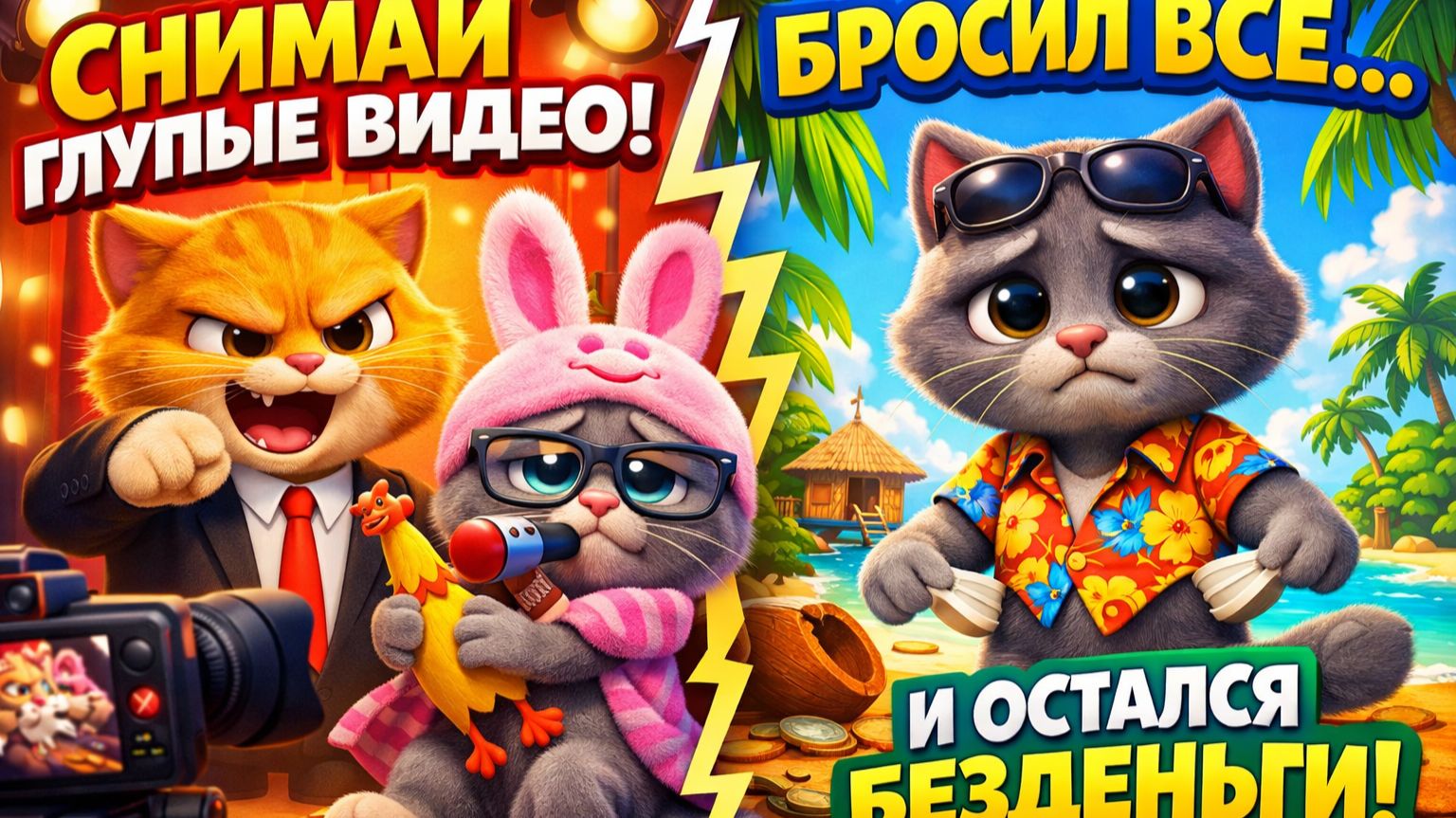 Босс Кот заставляет снимать глупые видео! Смешная ситуация