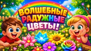 На клумбе распускаются волшебные радужные цветы! 🌈✨ Необычное приключение в саду для детей