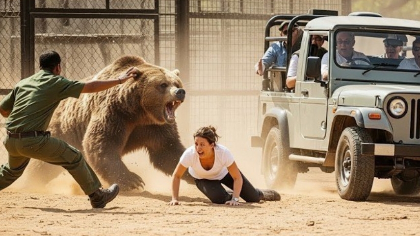 Страшные кадры нападения медведей.