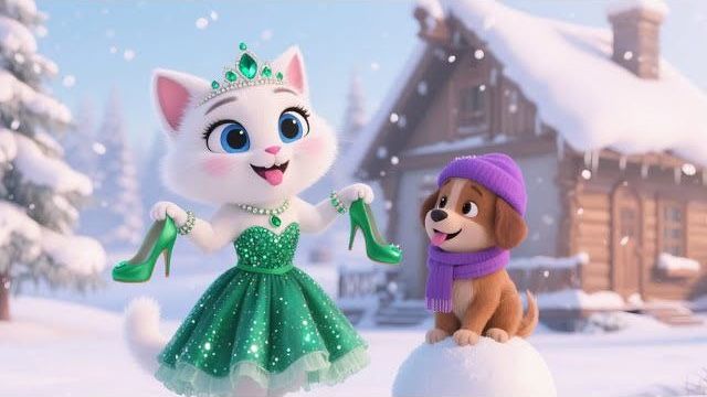 Первый снегопад милого котенка☃️ и спасение щенка 🧣❄️ 1 часть