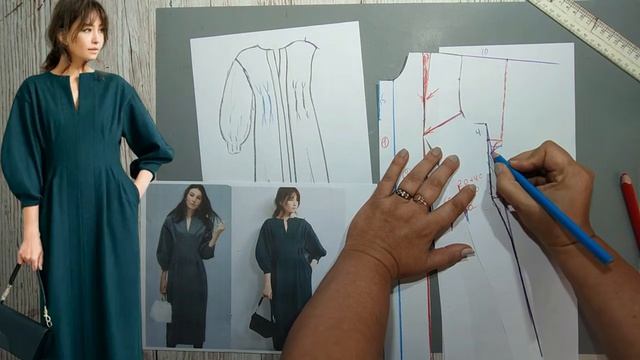 Моделирование. Стильное платье идеально скроет недостатки фигуры. Выкройка № 2001.