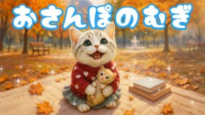 【Офисный котик Муги】Репортаж из жизни Муги, который отправился на прогулку с крошечным котёнком 🐱