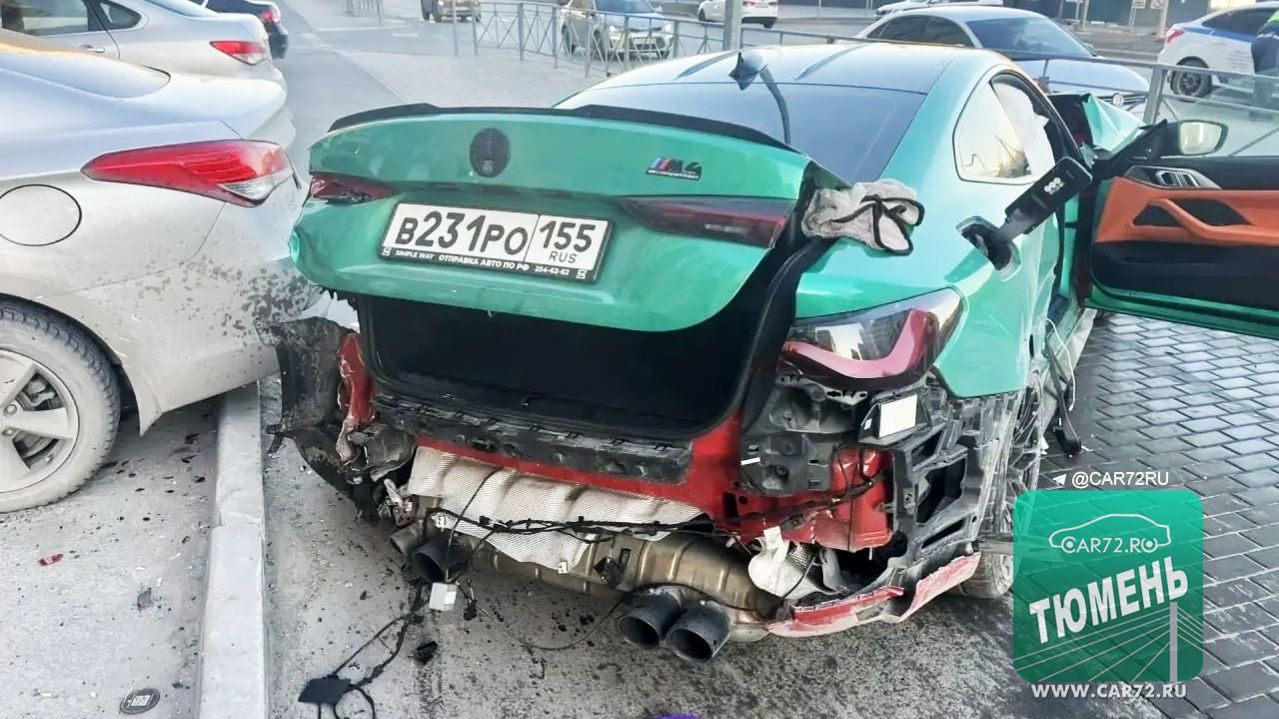 ДТП с BMW M4 в Тюмени.