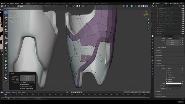 Cyborg Hard Surface Character Creation in Blender (5) 26 - Upper Leg Armor Retopo 1