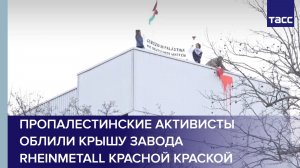 Пропалестинские активисты облили крышу завода Rheinmetall красной краской