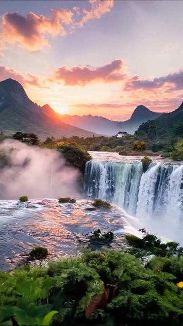 Волшебство водопадов и гор #природа #пейзаж #отдых