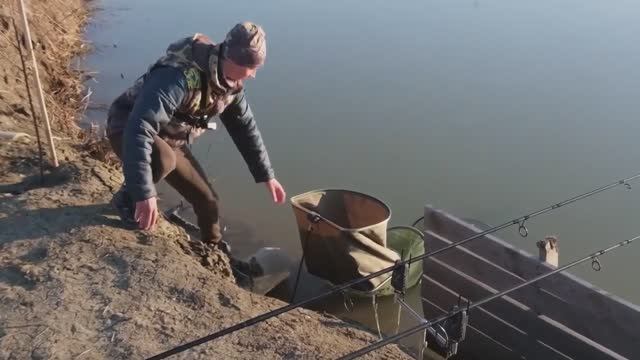 клЁв карпа ранней весной. Ловля карпа по холодной воде. Рыбалка весна 2026