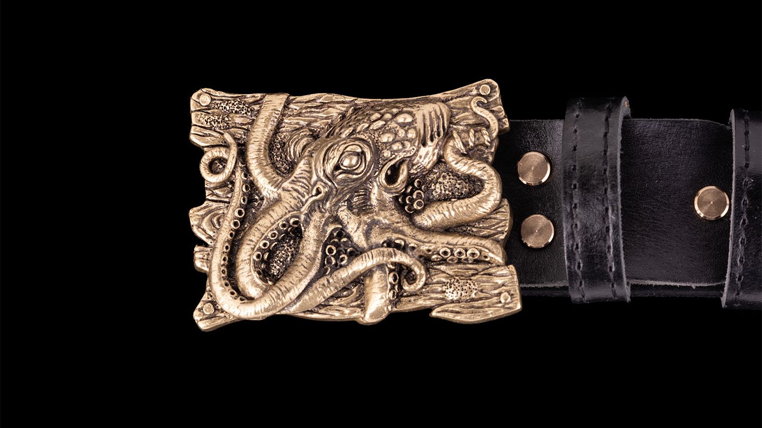 Ремень Осьминог (Латунь, натуральная кожа)