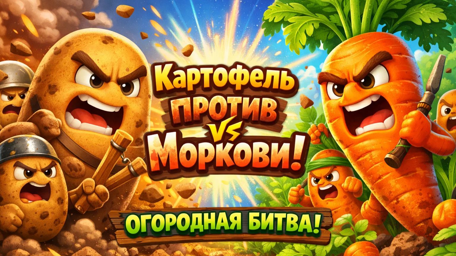 Картофель ПРОТИВ моркови: Эпическая овощная битва в Волшебном саду! 🥔🥕