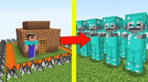 НУБ ПОСТРОИЛ САМЫЙ ЗАЩИЩЕННЫЙ ДОМ МАЙНКРАФТ ! НУБ ПРОТИВ СКЕЛЕТ ТРОЛЛИНГ ЛОВУШКА MINECRAFT Мультик