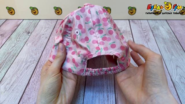 Бейсболка Lanson Kids хлопковая на липучке с принтом белых цветов красная - видео
