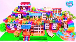 Магнитные шарики - Как сделать Радужную Виллу! Интересное видео с магнитными шариками.