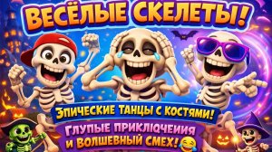 Веселые Скелеты: Эпические танцы с костями, Глупые приключения и волшебный смех! 😂