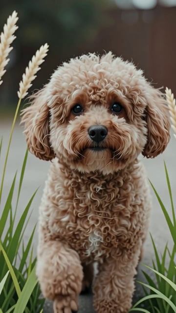 Кудрявый пудель: милота в каждом движении #собаки #пудель #милота