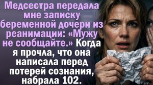 Записка беременной дочери из реанимации: «Мужу не сообщайте». Мать прочла и набрала 102