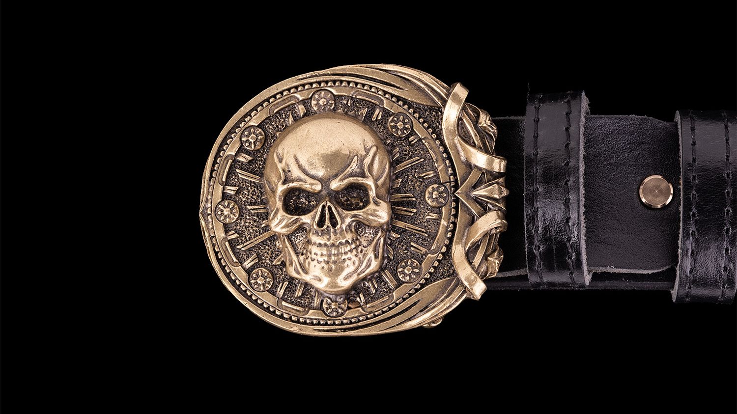 Ремень Череп (Латунь, натуральная кожа)