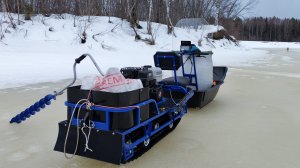 Мототолкач Альбатрос хлв9 по весенему наледи. 25.03.26