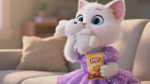 1 часть. Мама-кошка использует хитроумный трюк, чтобы вымыть грязного кролика милого котенка🐈🐰🐾