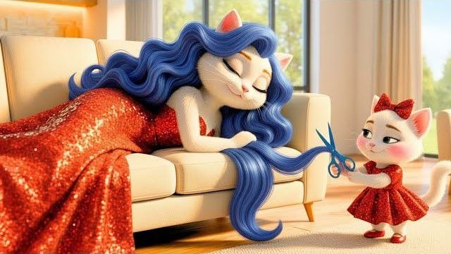 Непослушный котенок подстриг маме-кошке шерсть, чтобы купить летающую машину🚗🙀