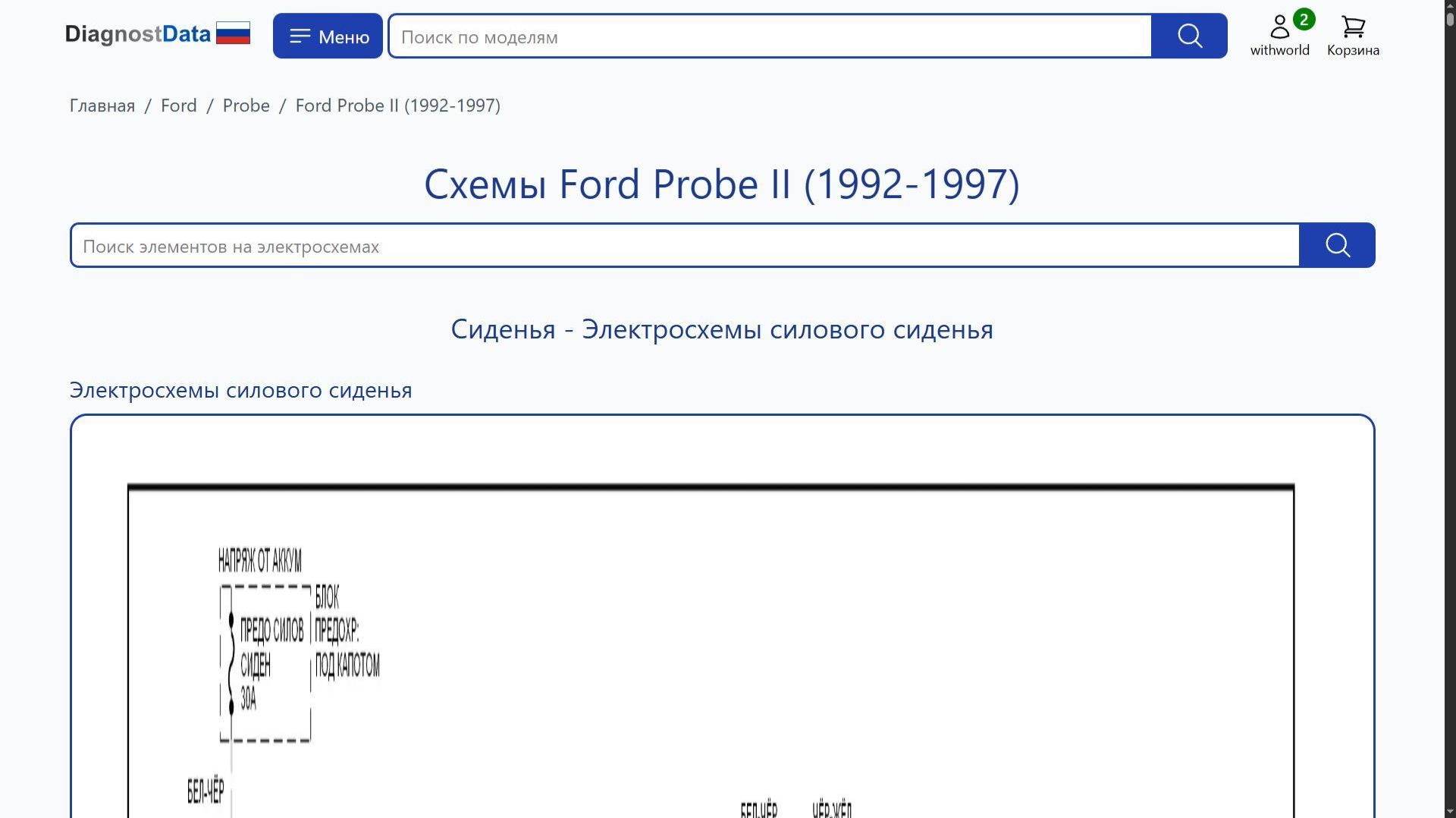 Схемы Ford Probe II (1992-1997) смотреть онлайн