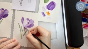 Бесплатный мастер-класс: ботаническая акварель для начинающих. Рисуем крокус для небольшой открытки