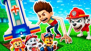 ПРЯЧУСЬ ПОД БАЗОЙ от РАЙДЕР EXE и МАРШАЛ EXE с ЩЕНЯЧИЙ ПАТРУЛЬ в МАЙНКРАФТ МУЛЬТИК