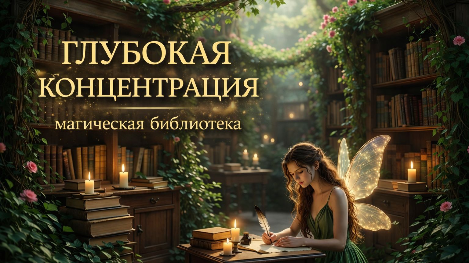 Глубокая концентрация 🌿 Магическая библиотека для работы, учебы и фокуса (2 часа)