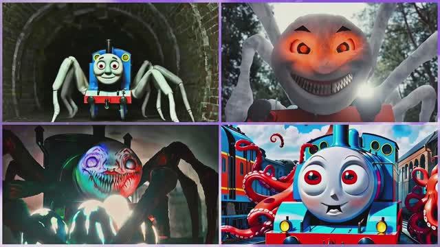 ПАРОВОЗИК ТОМАС-ПАУК И ЧУ-ЧУ ЧАРЛЬЗ: Битва Красного и Зеленого Поезда — Мультик 🚂🕸️