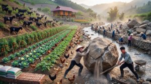 После сильнейшего наводнения мы построили огромную каменную стену, чтобы защитить нашу еду!