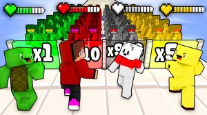 Джей Джей против Майки против Кэрри против Бананакида в игре Бег с препятствиями!