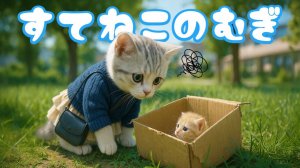 【Офисный котик Муги】О ужас, ня... Репортаж из жизни Муги, который спас брошенного котёнка 🐱🏠