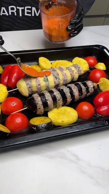 Шашлык из баклажанов и картофеля 🍆
