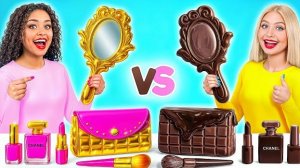 Челлендж. Шоколадная Еда vs Настоящая еда | Забавная Кулинарная Битва