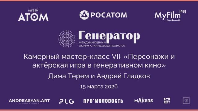 Камерный мастер-класс VII: Персонажи и актёрская игра в генеративном кино