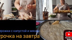 мариную курочку на завтра/ НАПЕКЛА ПИРОЖКОВ с мясом и капустой/ и снова мы с Олегом работаем