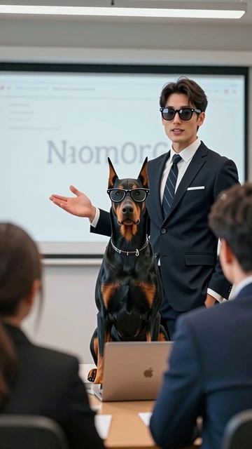 Собака-директор на совещании: кто сказал, что только люди могут вести бизнес? #собака #юмор #бизнес