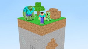 НУБ ВЫЖИВАЕТ НА 1 ЧАНКЕ С МОНСТРАМИ В МАЙНКРАФТ ! НУБИК ПРОТИВ ТРОЛЛИНГ ЛОВУШКА MINECRAFT Дак Плей