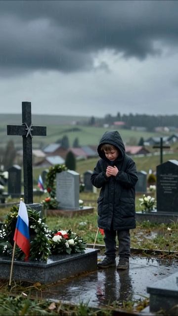 Потеря и тишина: детские слезы на кладбище #грусть #память #потеря