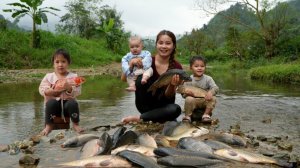 Как поймать гигантскую речную рыбу на продажу — готовлю рыбу для своей маленькой дочки