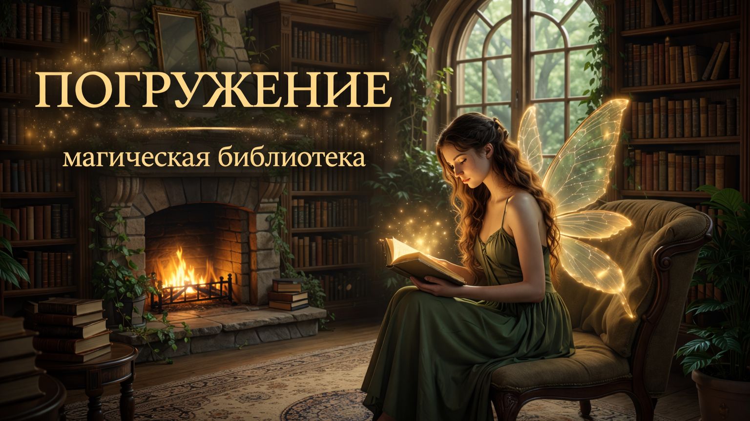 Уют у камина 🔥 Магическая библиотека для сна, отдыха и расслабления | спокойная музыка