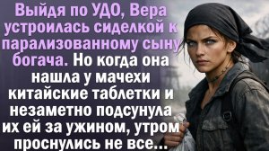 Сиделка по УДО нашла у мачехи китайские таблетки и подсунула ей за ужином. Утром проснулись не все