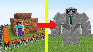 НУБ ПОСТРОИЛ ЗАЩИЩЕННЫЙ ДОМ МАЙНКРАФТ НУБ ПРОТИВ КАМЕННЫЙ МОНСТР ТРОЛЛИНГ ЛОВУШКА MINECRAFT Мультик