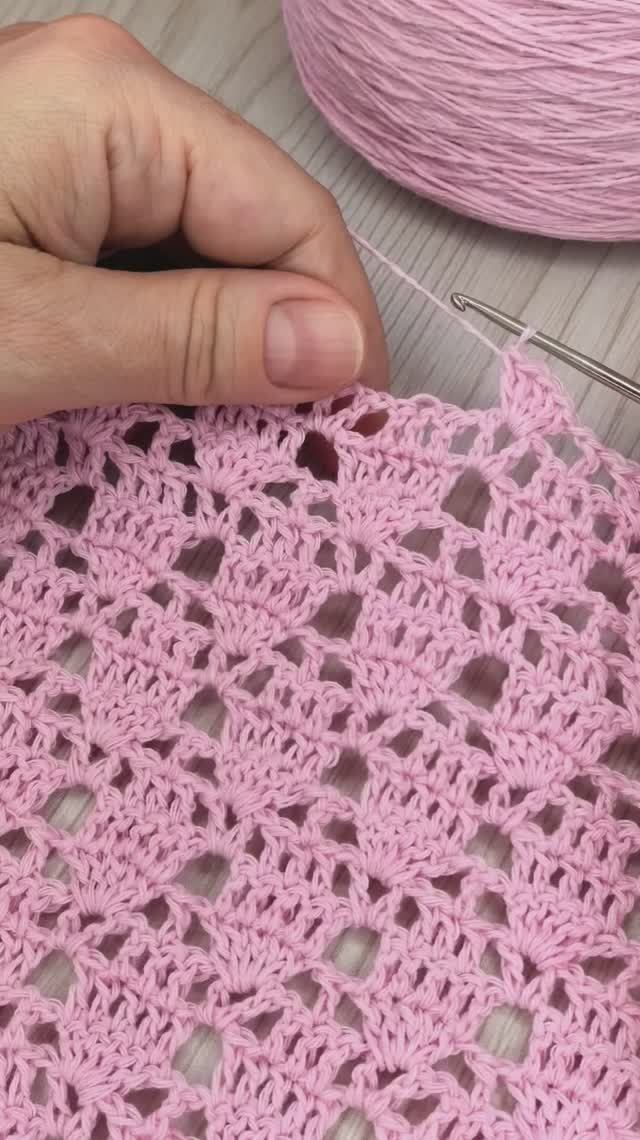 Узор крючком 108 #клип #вязаниекрючком #узорыкрючком