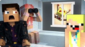 😲 СЛЕЖУ за СОСЕДОМ в ОКНЕ в МАЙНКРАФТ! НУБИК