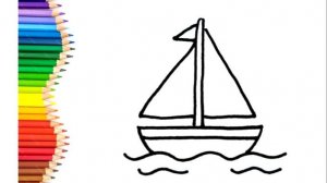 Как нарисовать КОРАБЛИК Учимся рисовать детский кораблик