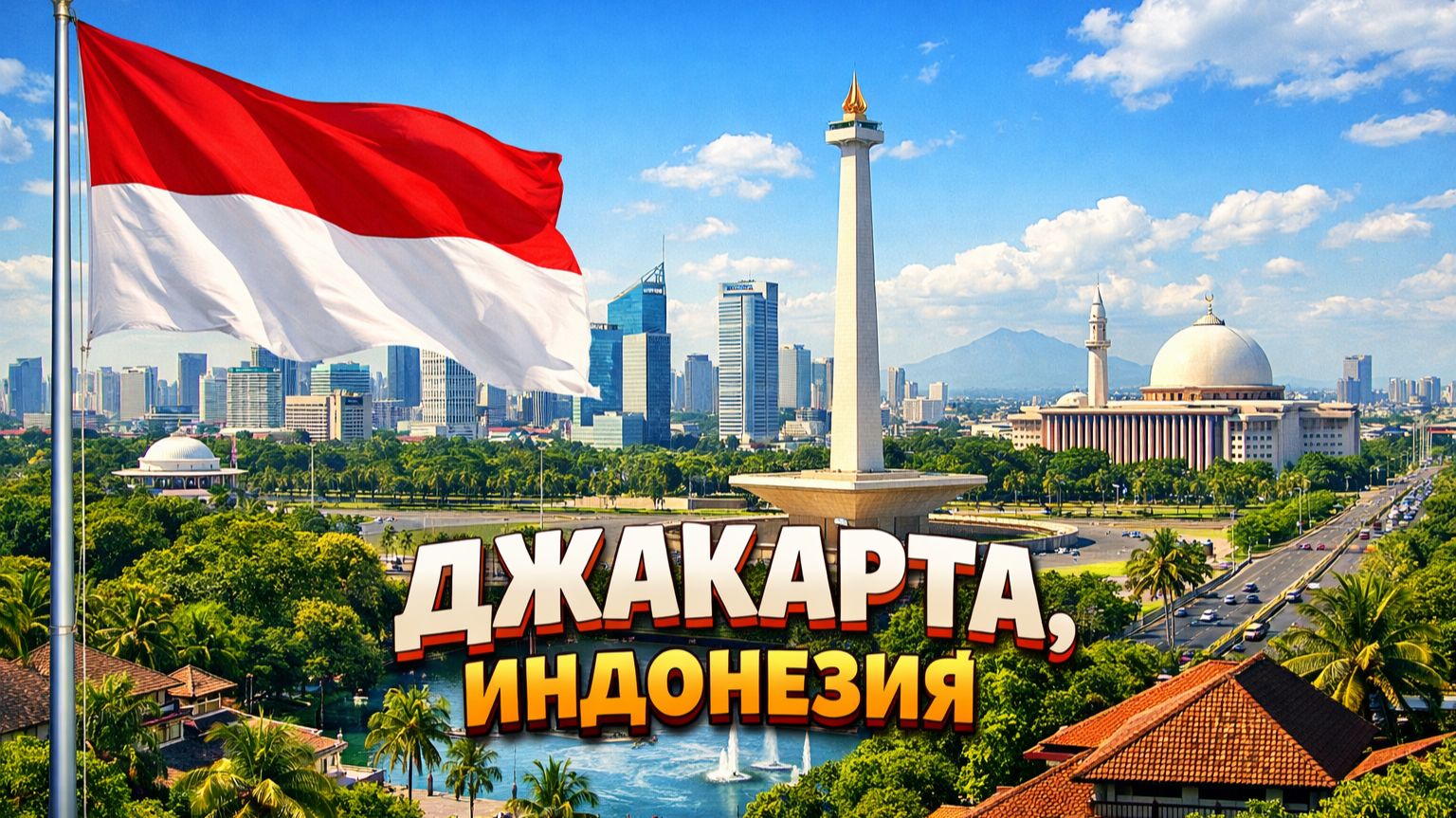 Джакарта, ИНДОНЕЗИЯ - Пешая экскурсия в по центральному деловому району Судирман