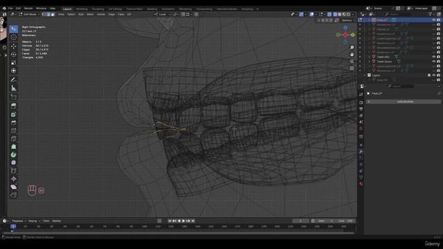 Cyborg Hard Surface Character Creation In Blender (6) 2 - Teeth And Mouth Cavities